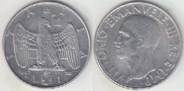 1942 Italy 1 Lira A005539